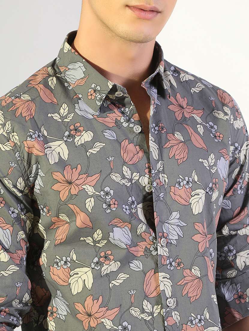 men printed collared long sleeve shirt - 22173652 -  Standard Image - 5