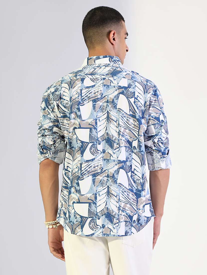 men printed collared long sleeve shirt - 22173653 -  Standard Image - 3