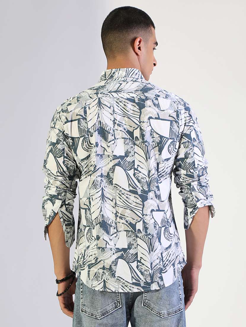 men printed collared long sleeve shirt - 22173654 -  Standard Image - 3