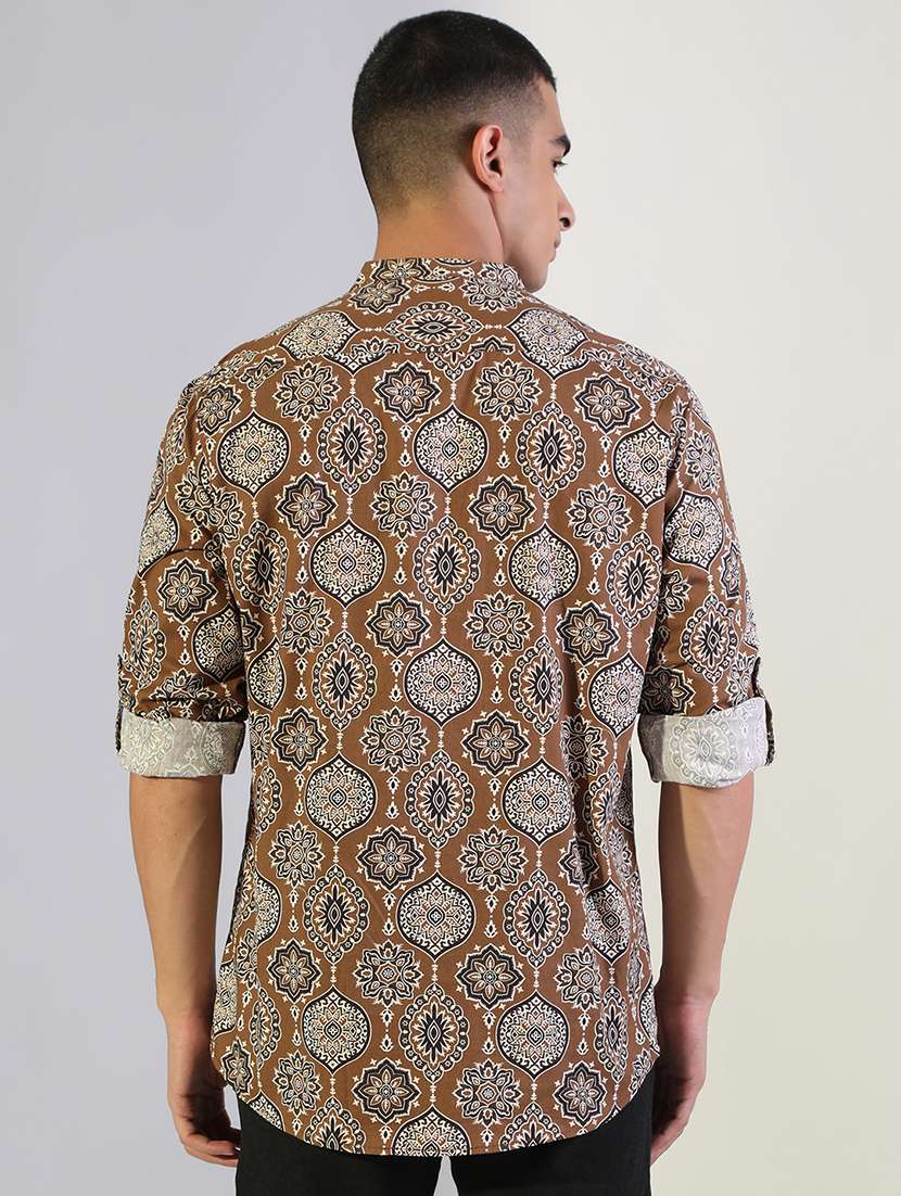 men printed long sleeve short kurta - 22173655 -  Standard Image - 3
