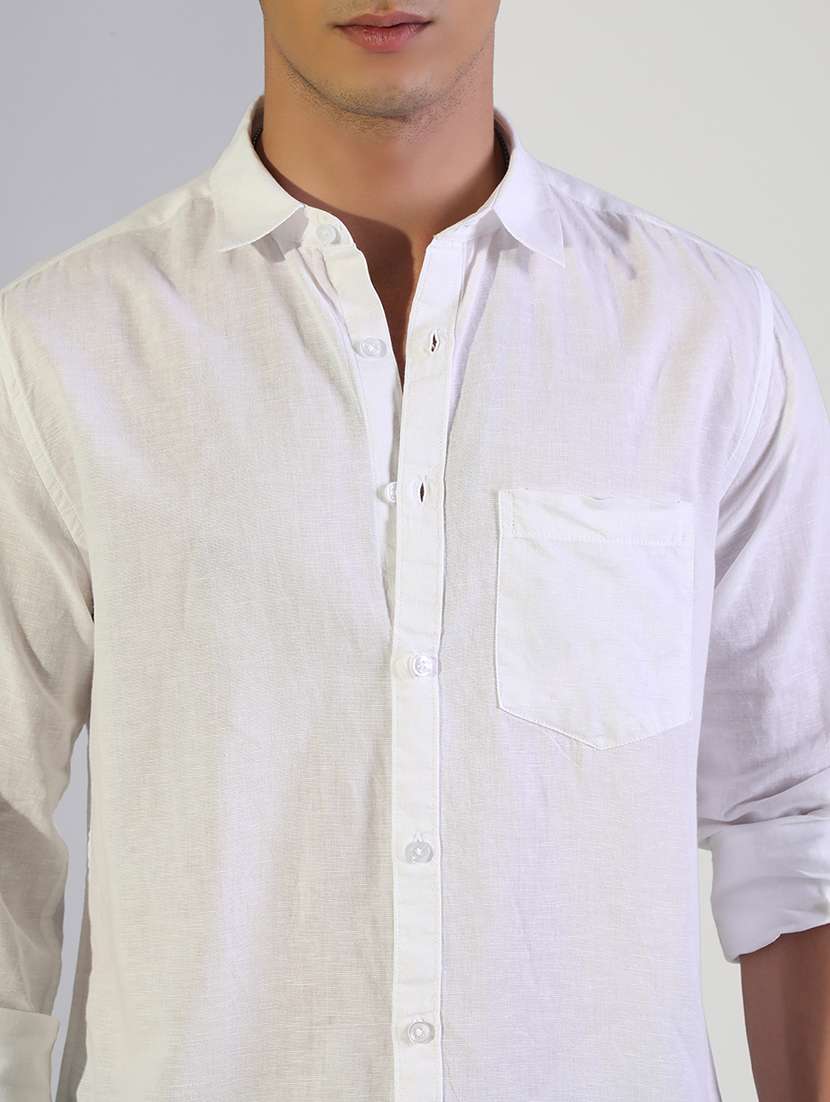 men solid collared long sleeve shirt - 22173657 -  Standard Image - 5
