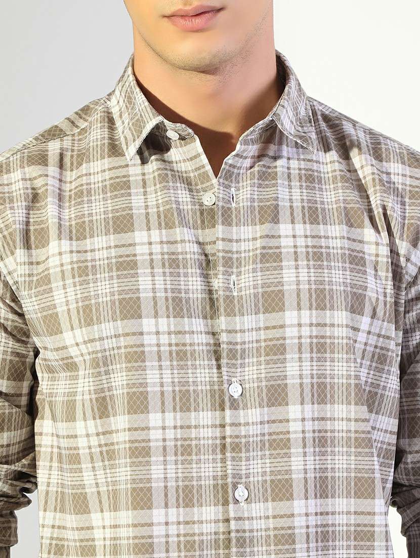 men checkered collared long sleeve shirt - 22173660 -  Standard Image - 5