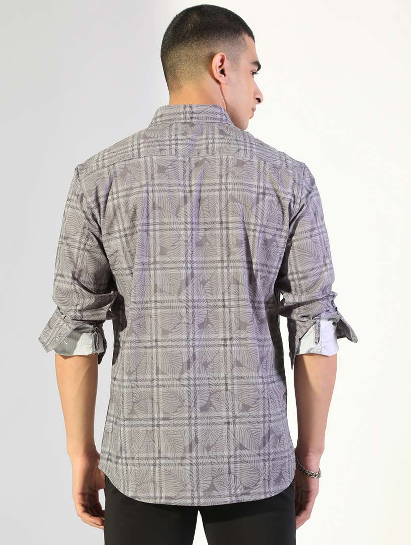 men printed collared long sleeve shirt - 22173662 -  Standard Image - 3