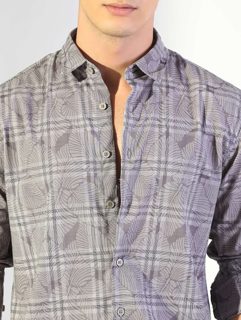 men printed collared long sleeve shirt - 22173662 -  Standard Image - 5