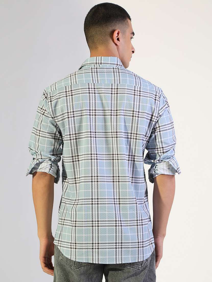 men checkered collared long sleeve shirt - 22173663 -  Standard Image - 3