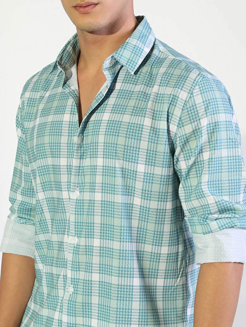 men checkered collared long sleeve shirt - 22173664 -  Standard Image - 5