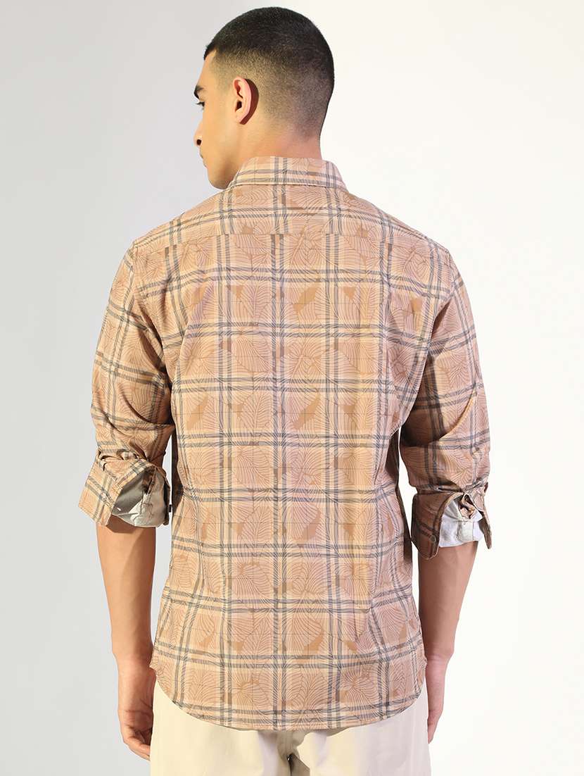 men checkered collared long sleeve shirt - 22173666 -  Standard Image - 3