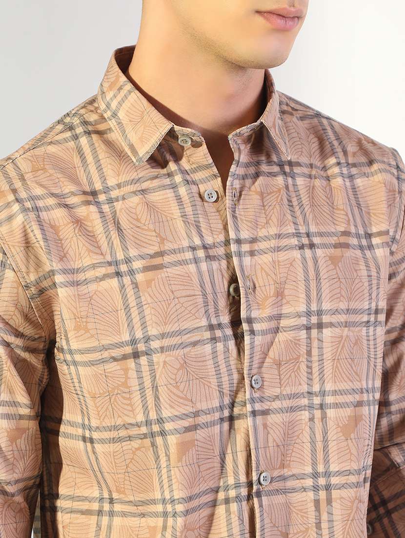 men checkered collared long sleeve shirt - 22173666 -  Standard Image - 5
