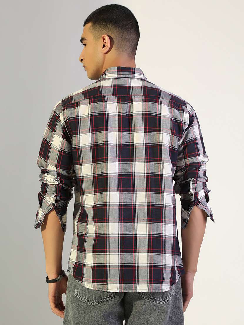 men checkered collared long sleeve shirt - 22173668 -  Standard Image - 3