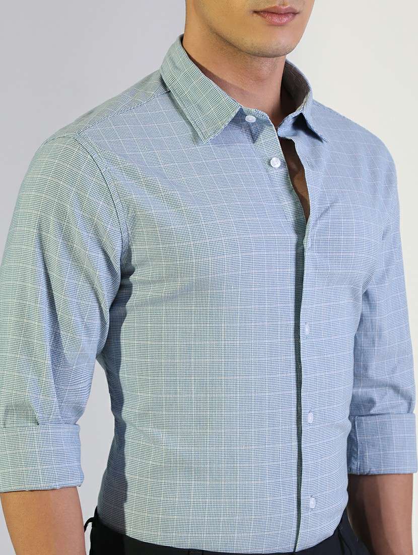 men checkered collared long sleeve shirt - 22173670 -  Standard Image - 5