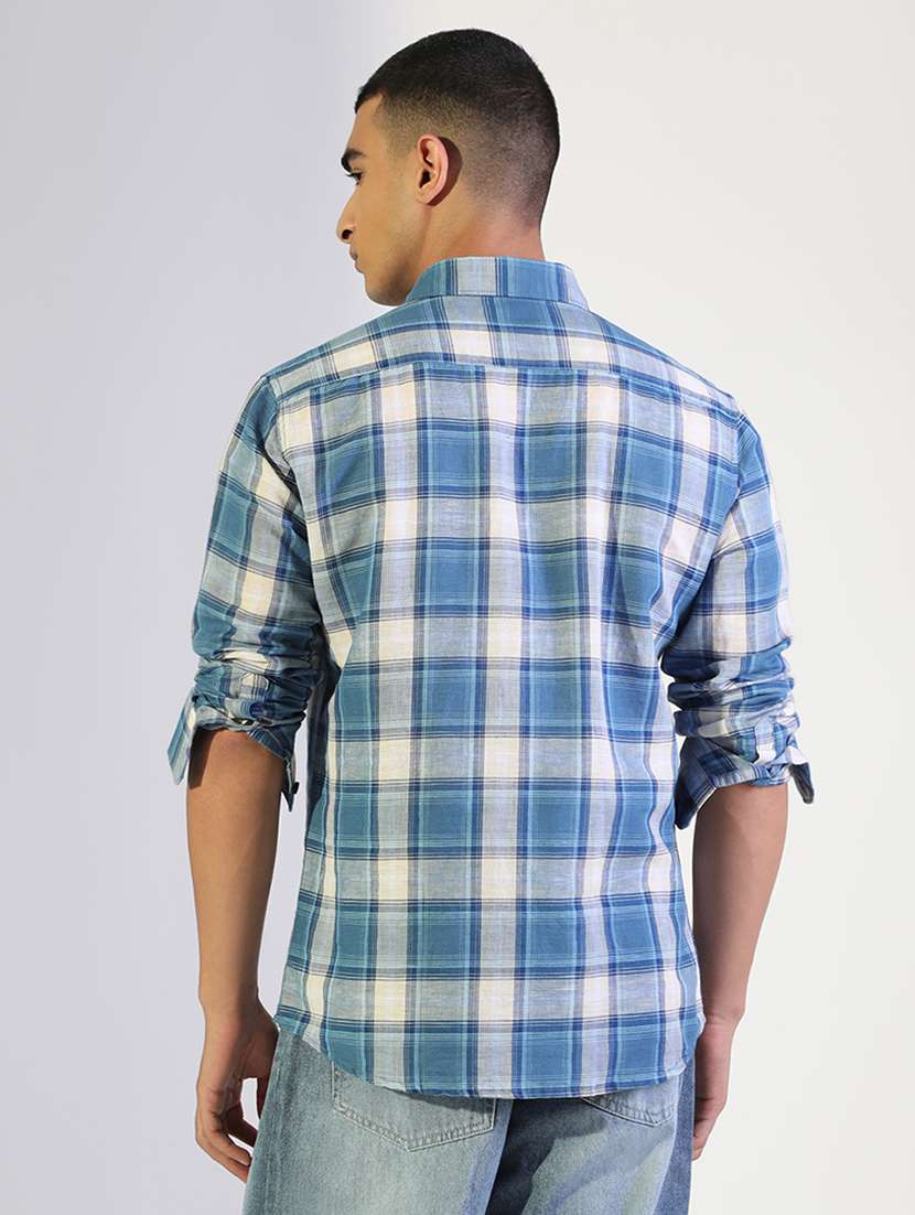 men checkered collared long sleeve shirt - 22173671 -  Standard Image - 3