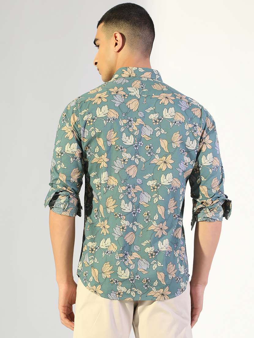 men printed collared long sleeve shirt - 22173674 -  Standard Image - 3