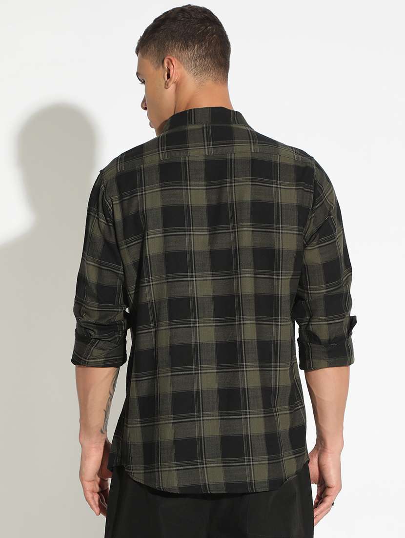 men checkered collared long sleeve shirt - 22173675 -  Standard Image - 3
