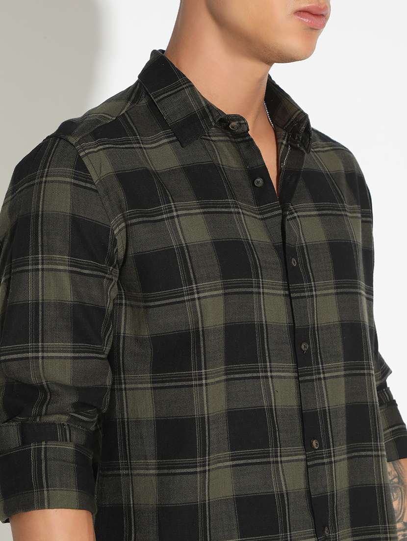 men checkered collared long sleeve shirt - 22173675 -  Standard Image - 5