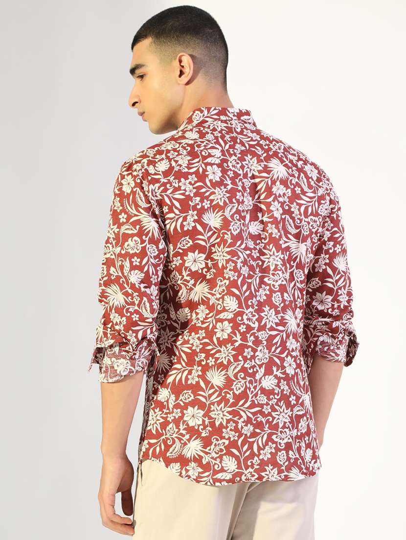 men printed collared long sleeve shirt - 22173677 -  Standard Image - 3