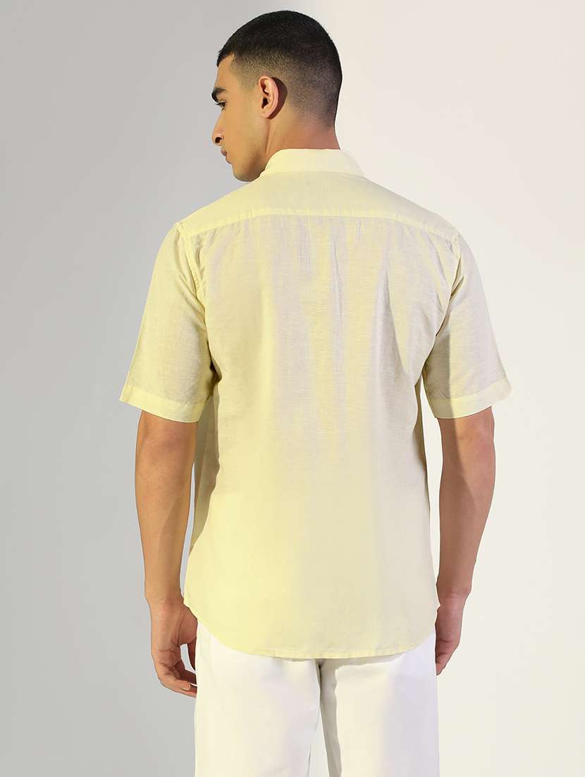 men solid collared short sleeve shirt - 22173683 -  Standard Image - 3