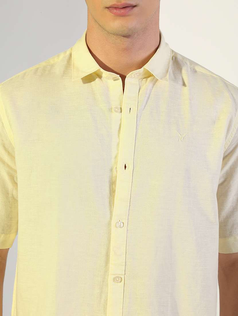men solid collared short sleeve shirt - 22173683 -  Standard Image - 5