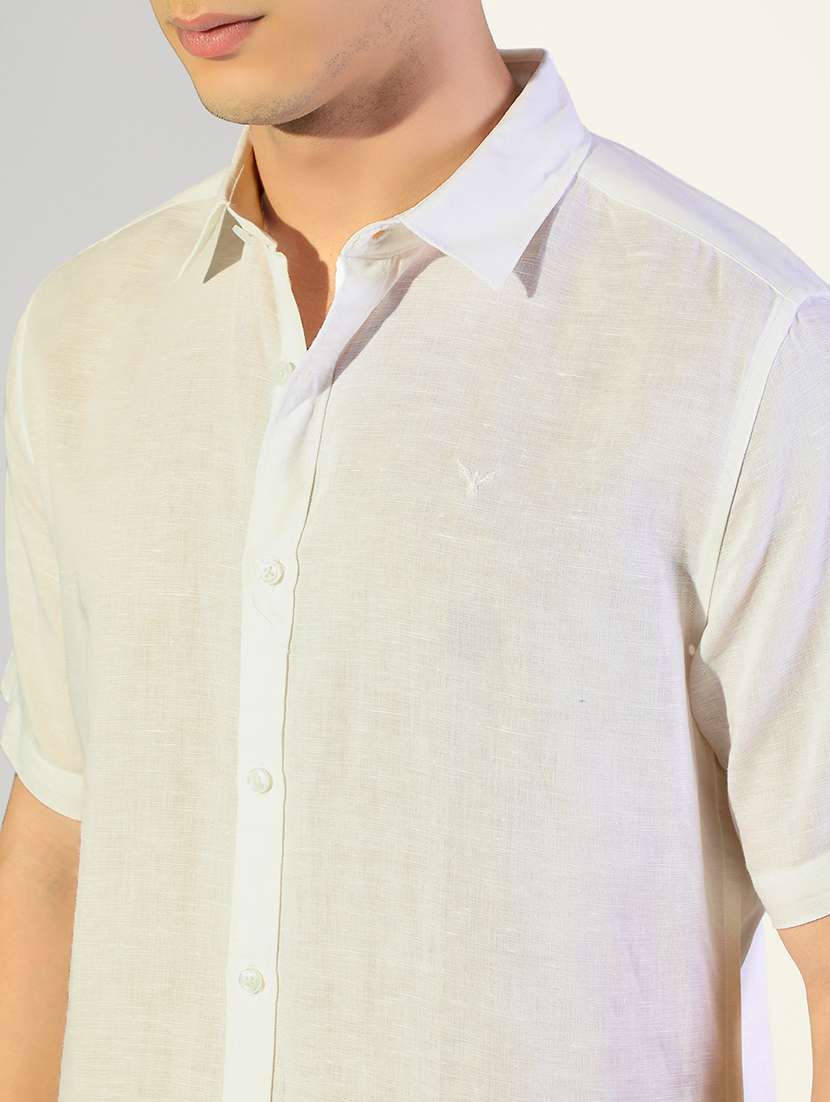 men solid collared short sleeve shirt - 22173684 -  Standard Image - 5