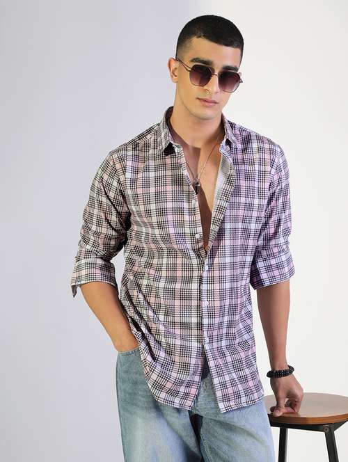 men checkered collared long sleeve shirt - 22173685 -  Standard Image - 0