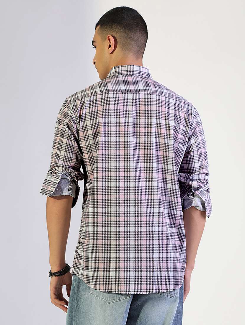 men checkered collared long sleeve shirt - 22173685 -  Standard Image - 3