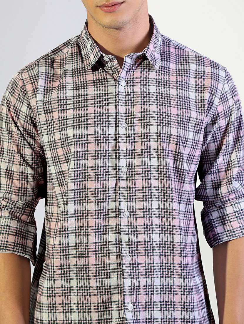 men checkered collared long sleeve shirt - 22173685 -  Standard Image - 5