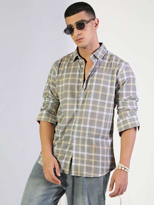 men checkered collared long sleeve shirt - 22173686 -  Standard Image - 0