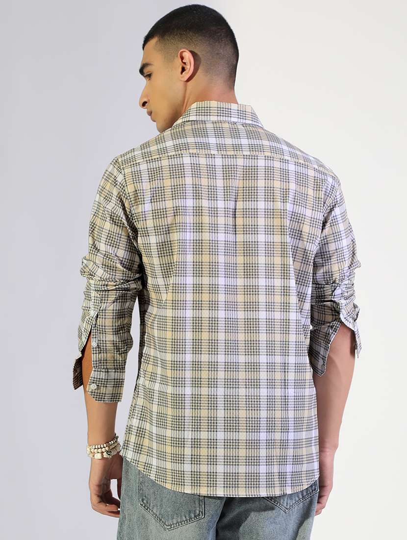 men checkered collared long sleeve shirt - 22173686 -  Standard Image - 3