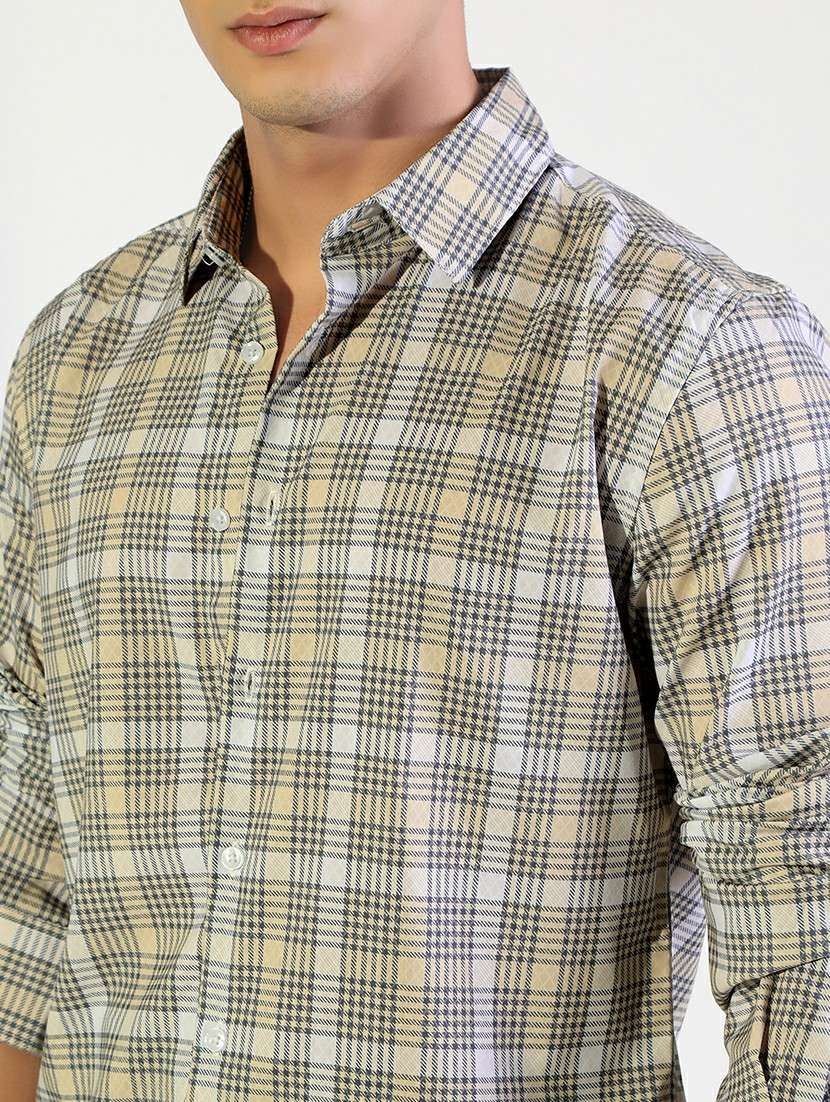 men checkered collared long sleeve shirt - 22173686 -  Standard Image - 5