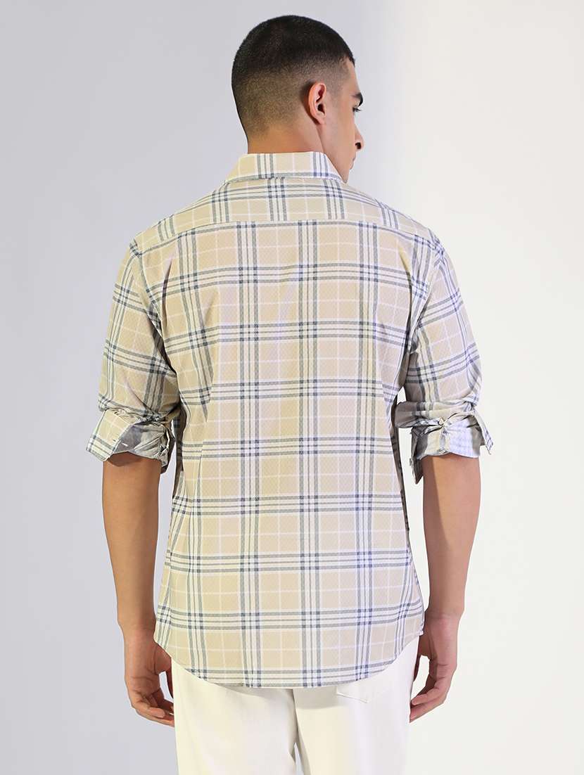 men checkered collared long sleeve shirt - 22173687 -  Standard Image - 3