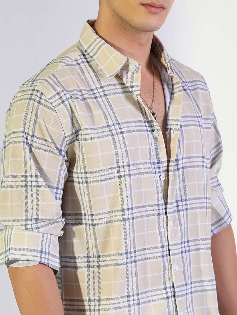 men checkered collared long sleeve shirt - 22173687 -  Standard Image - 5
