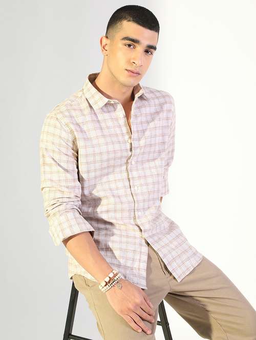 men checkered collared long sleeve shirt - 22173688 -  Standard Image - 0