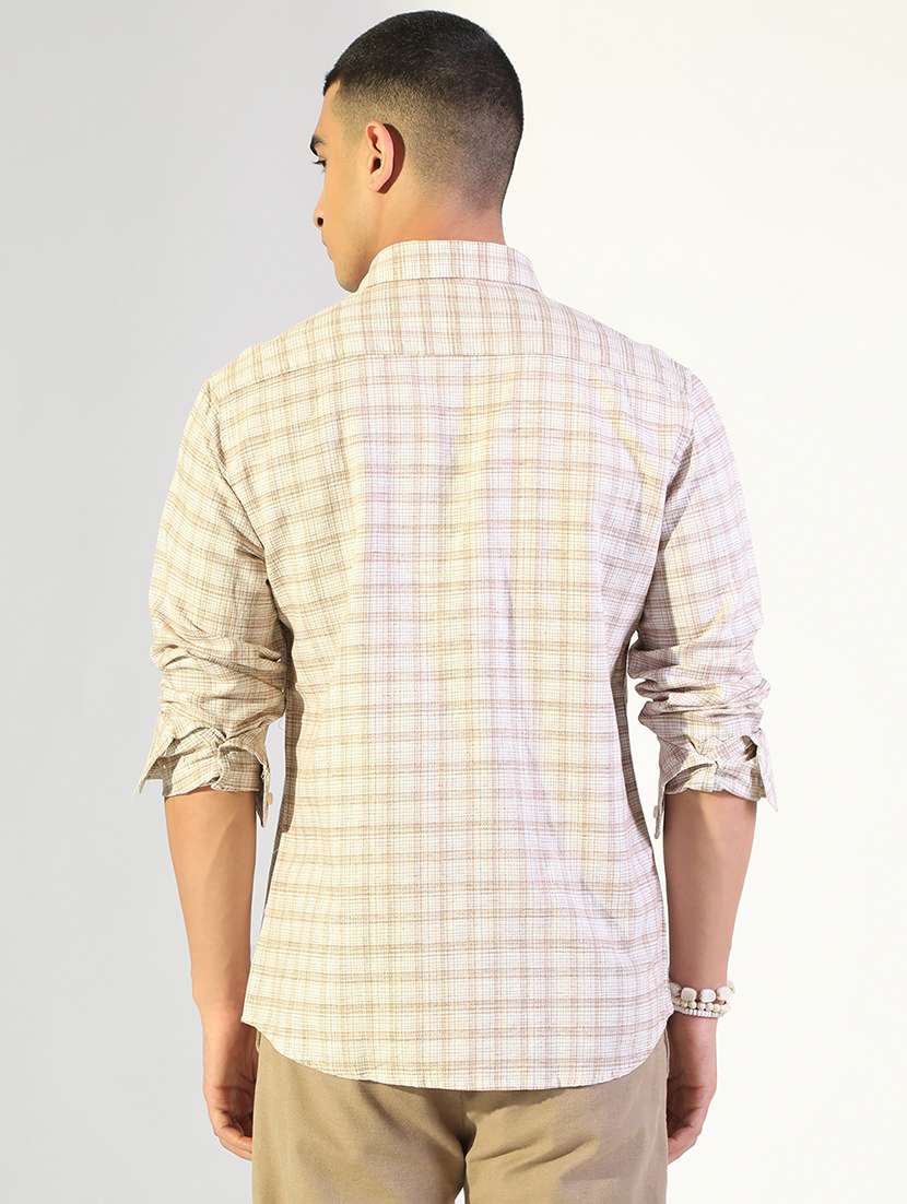men checkered collared long sleeve shirt - 22173688 -  Standard Image - 3