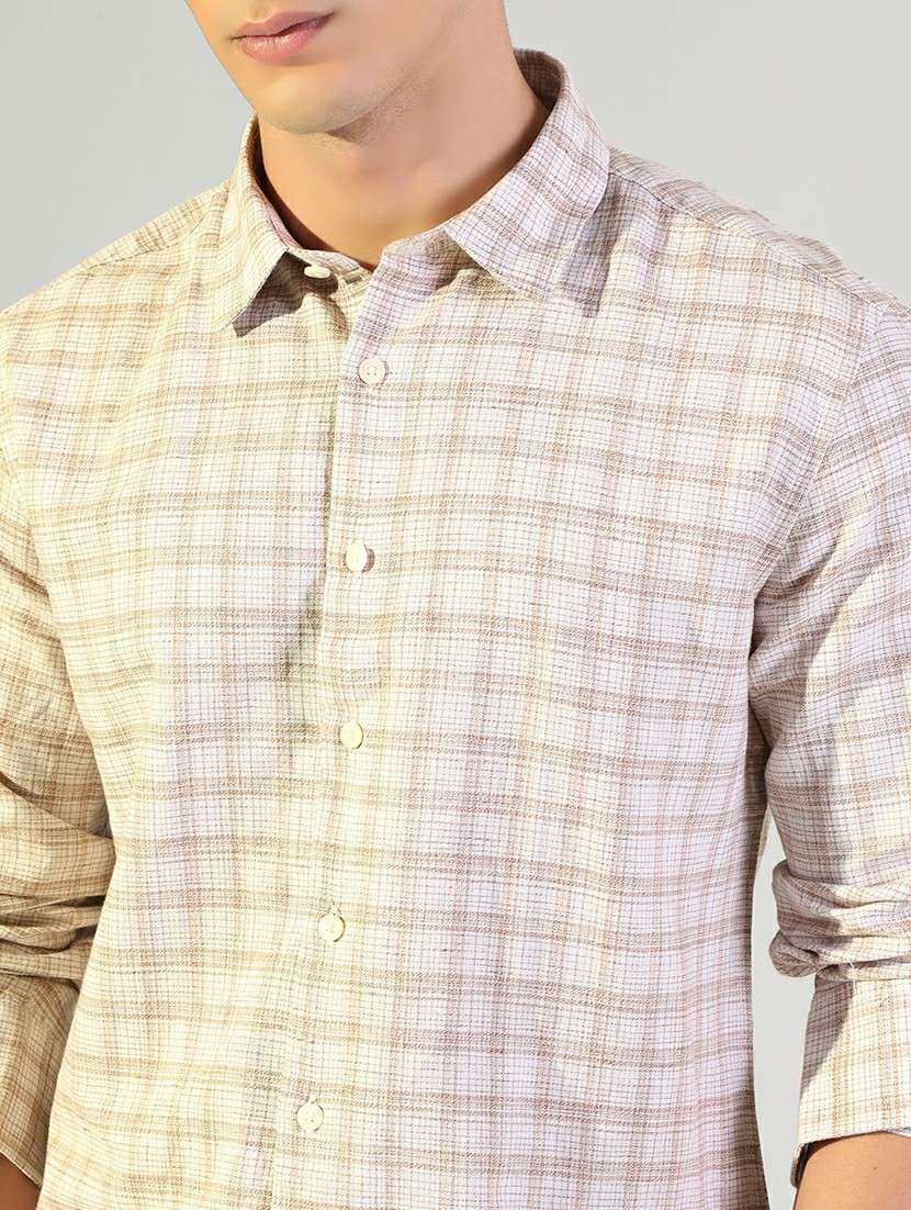 men checkered collared long sleeve shirt - 22173688 -  Standard Image - 5