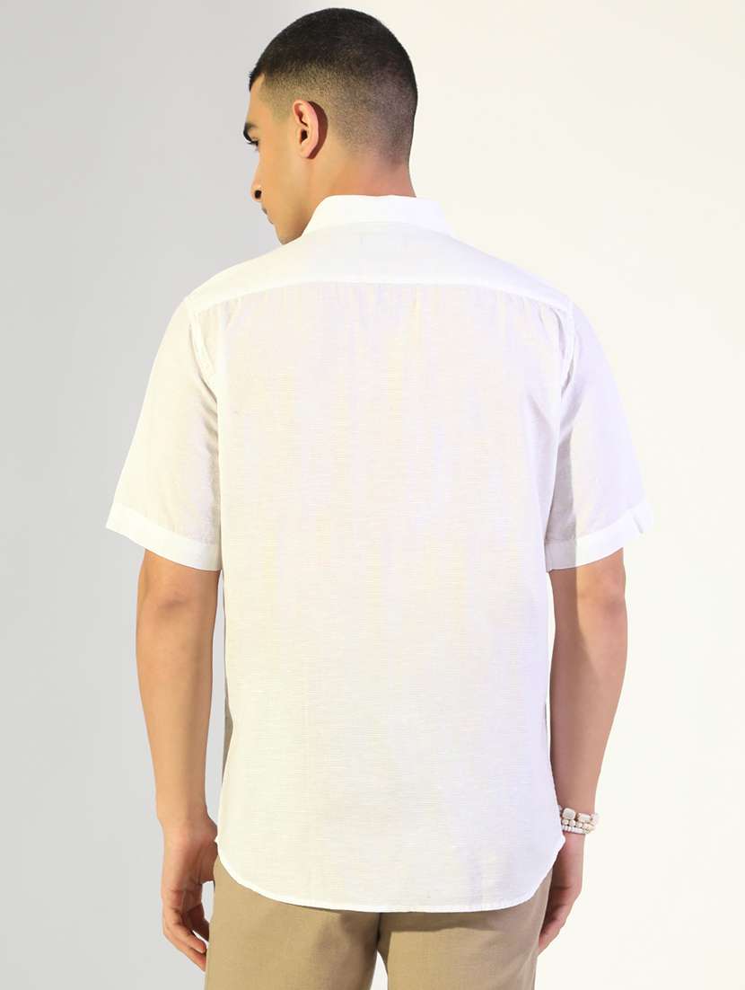 men solid collared short sleeve shirt - 22173690 -  Standard Image - 3
