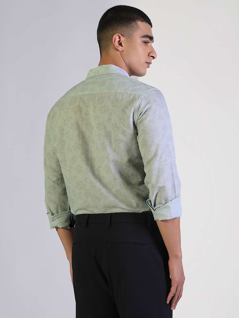 men printed collared long sleeve shirt - 22173691 -  Standard Image - 3