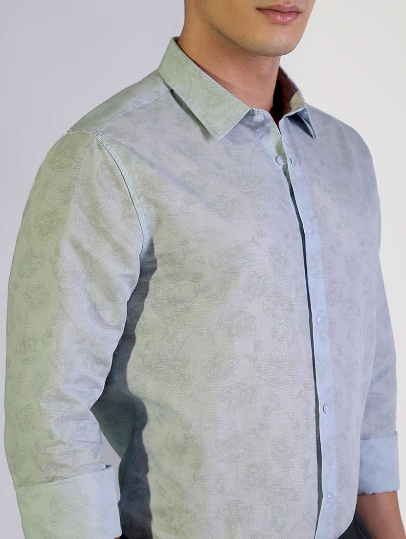 men printed collared long sleeve shirt - 22173691 -  Standard Image - 5