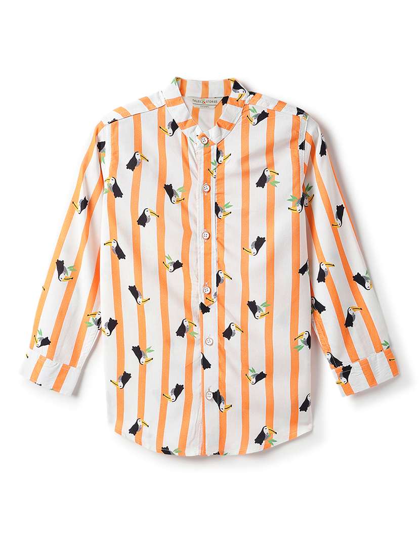 boys long sleeve mandarin collar shirt