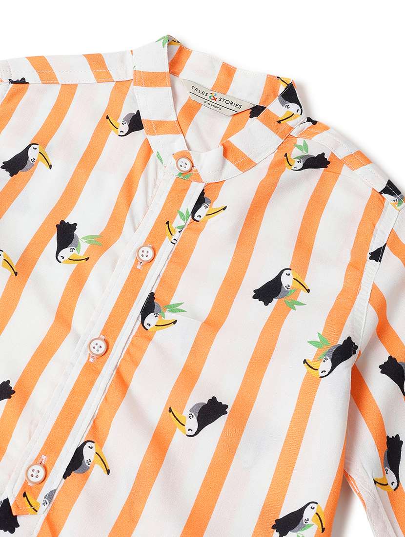 boys long sleeve mandarin collar shirt - 22173696 -  Standard Image - 3