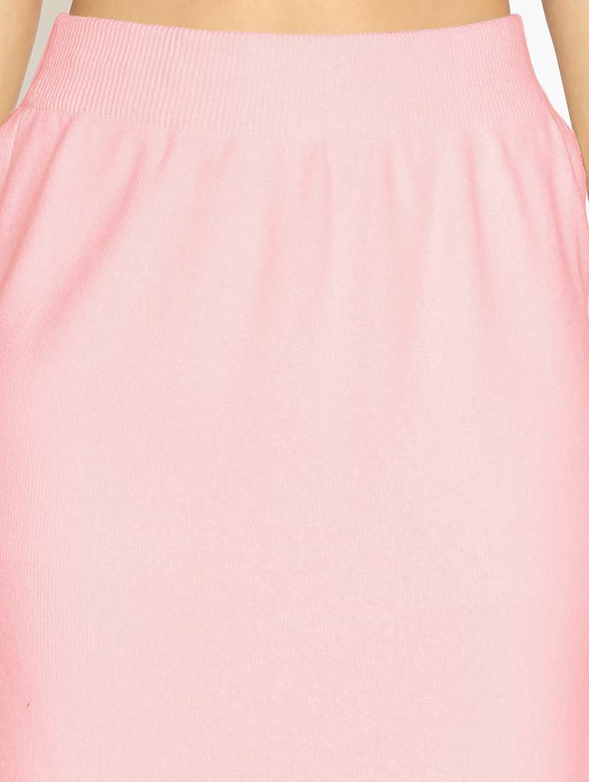 women pink solid high rise straight skirt - 22173699 -  Standard Image - 5