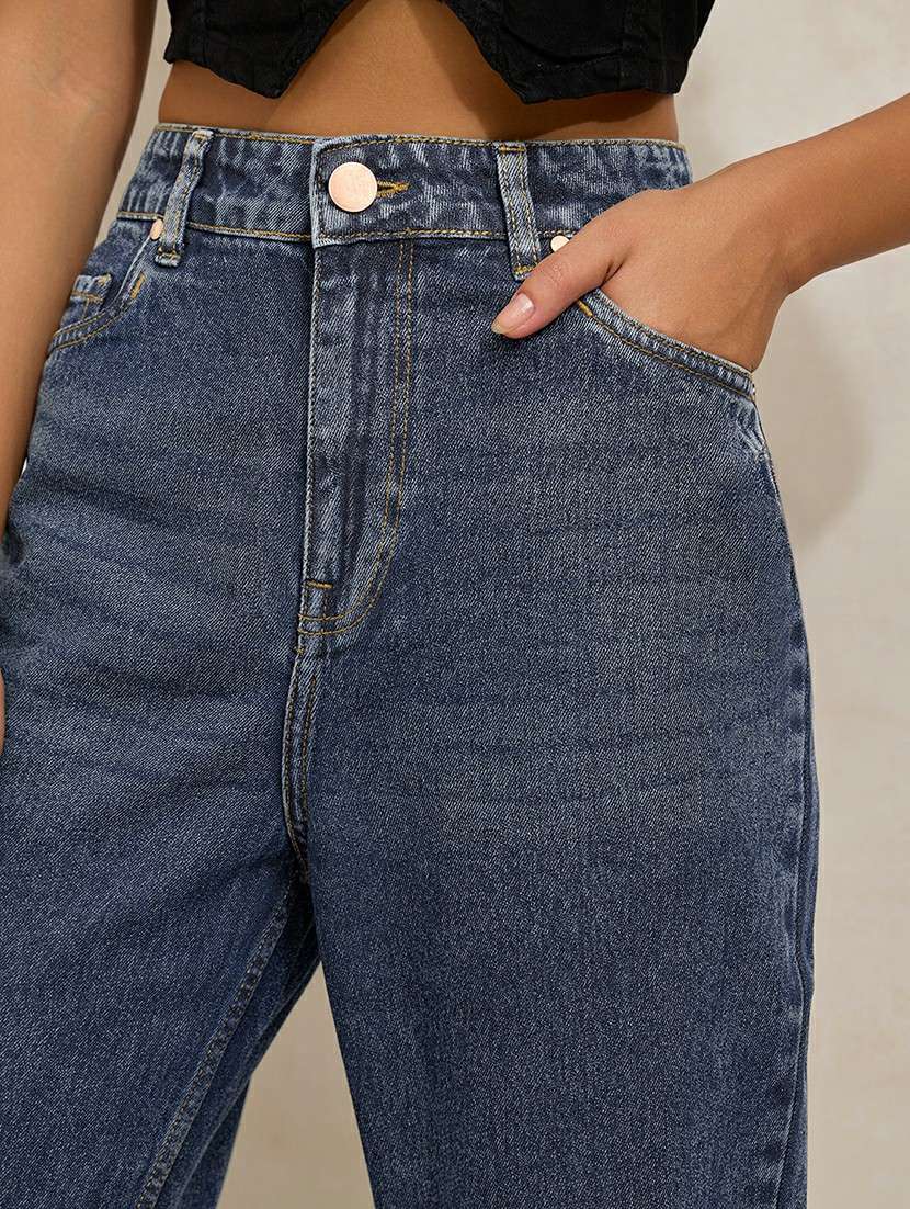 women solid high rise straight trouser - 22173706 -  Standard Image - 5