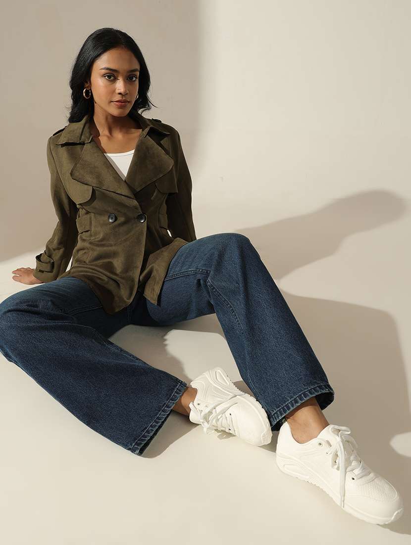 women solid long sleeve trench coat  - 22173713 -  Standard Image - 5