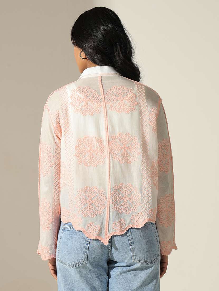 women embroidered collared bell sleeve shirt - 22173719 -  Standard Image - 3