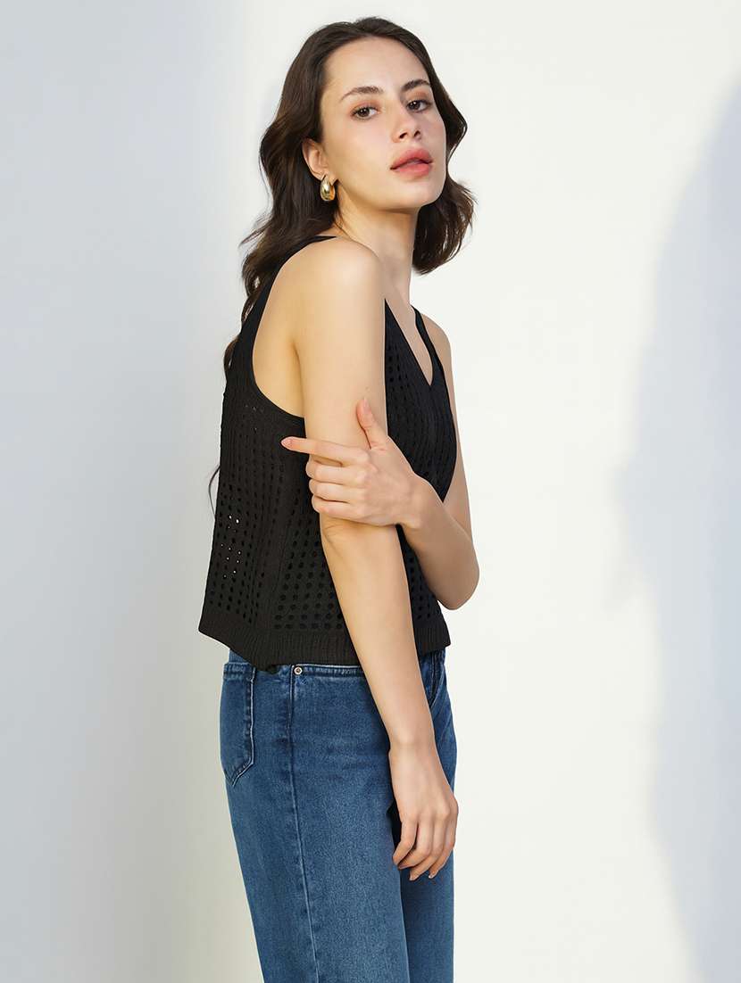 Women Self Designed Crochet Crop Top With Shrug - 22173735 -  Standard Image - 5