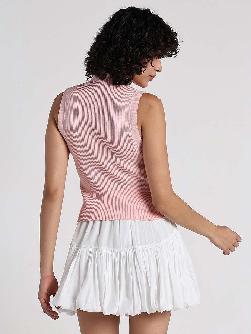 women solid high neck sleeveless tank top - 22173749 -  Standard Image - 5