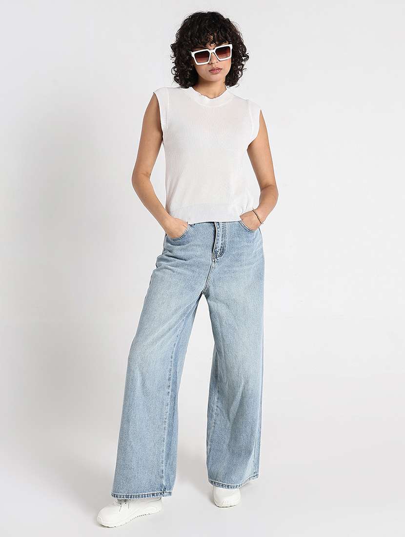 women solid round neck sleeveless top - 22173750 -  Standard Image - 5