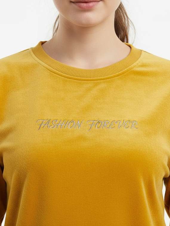 women chest print round neck sweatshirt - 22173752 -  Standard Image - 5