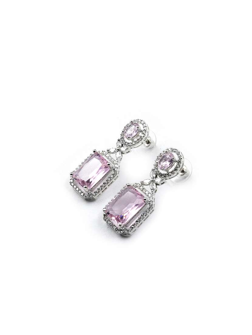 pink drop earrings with crystal detail - 22173803 -  Standard Image - 3