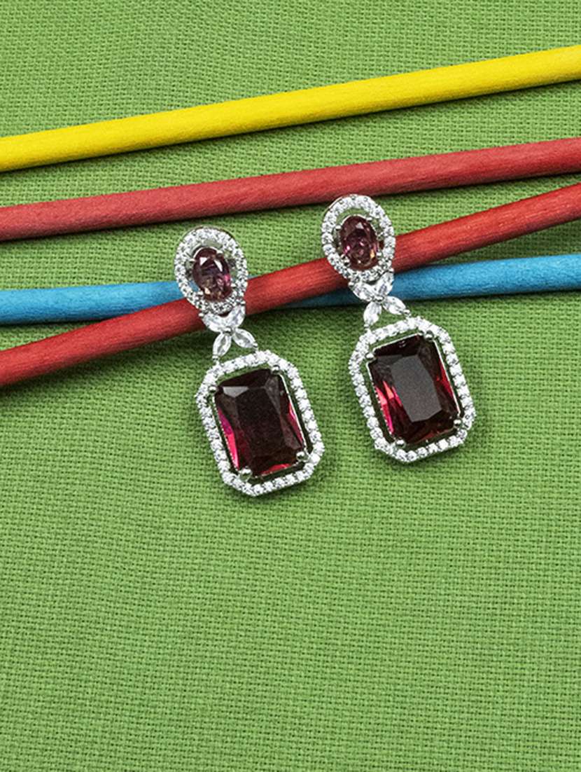 elegant designer red fashion party earrings