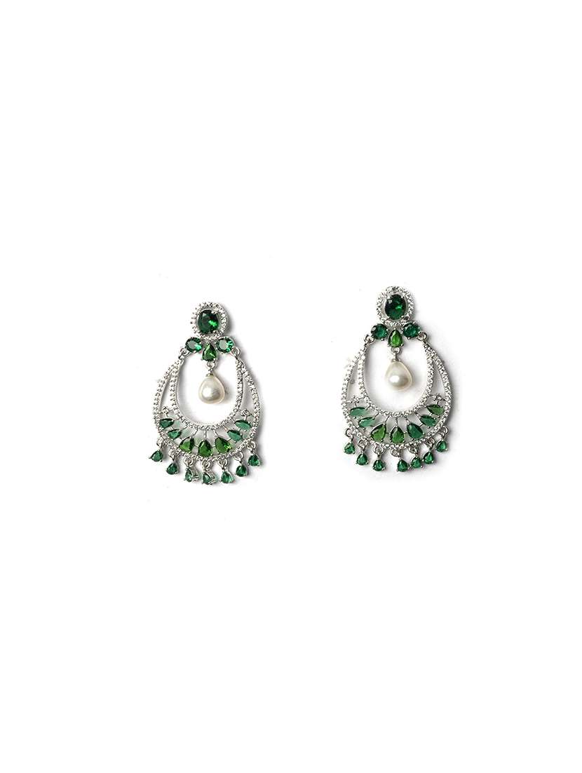 gorgeous green american diamond drop earrings - 22173811 -  Standard Image - 3