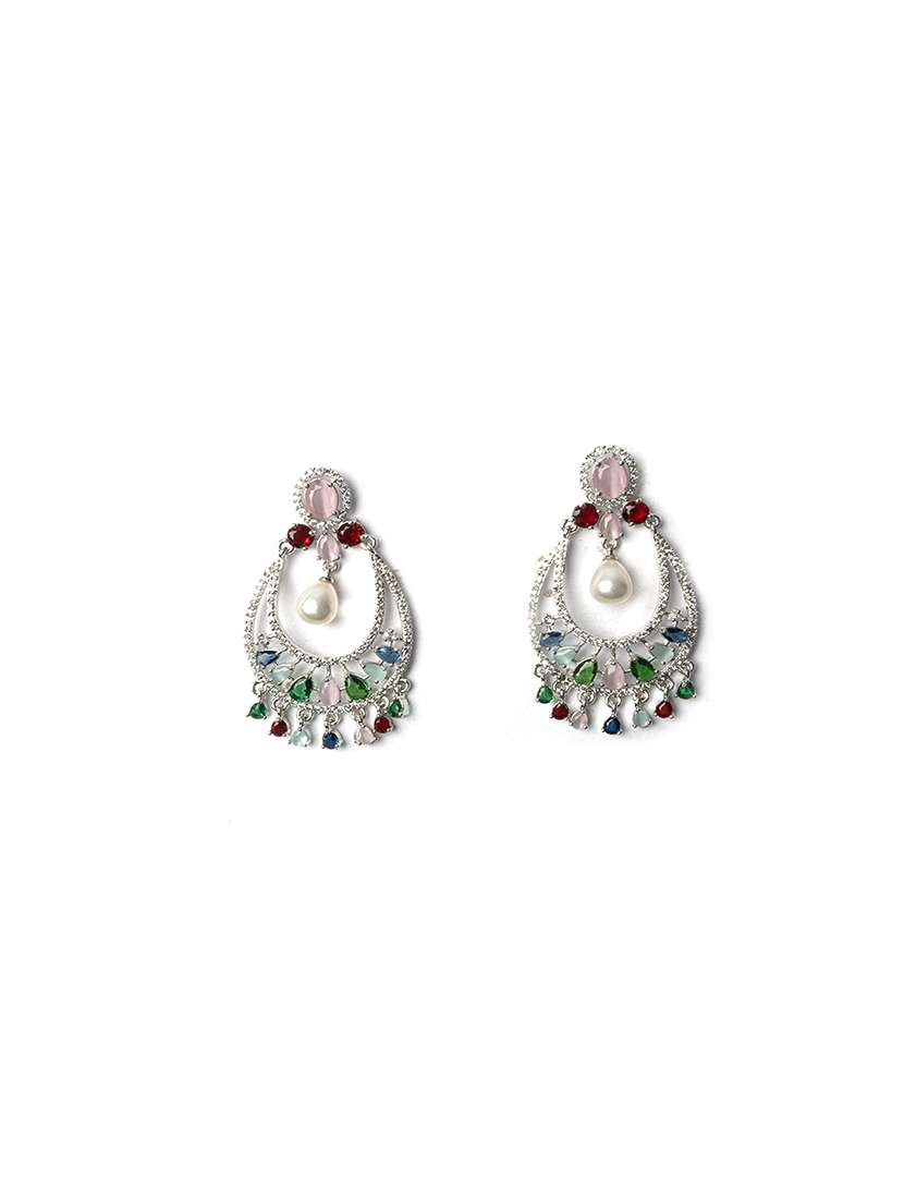 gorgeous multicolor american diamond drop earrings - 22173812 -  Standard Image - 3